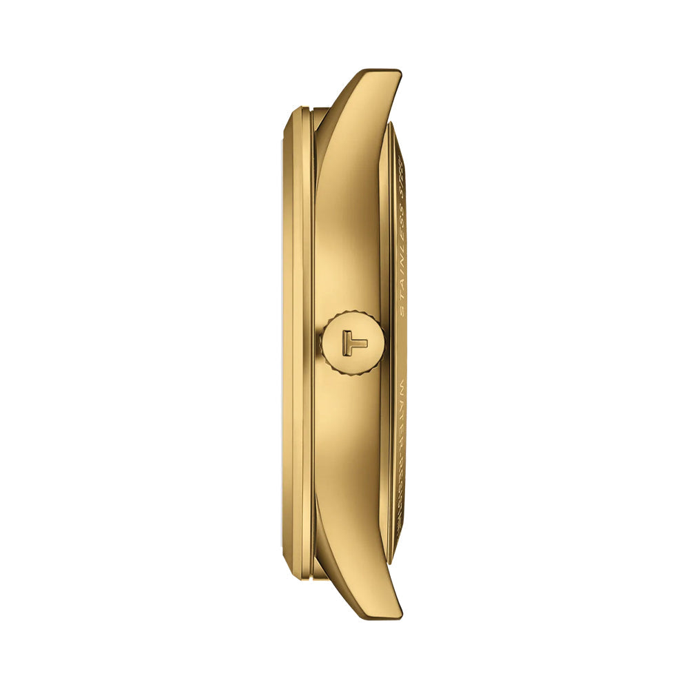 Classic Dream Yellow Gold PVD 40mm - Ivory Gold on Leather Strap