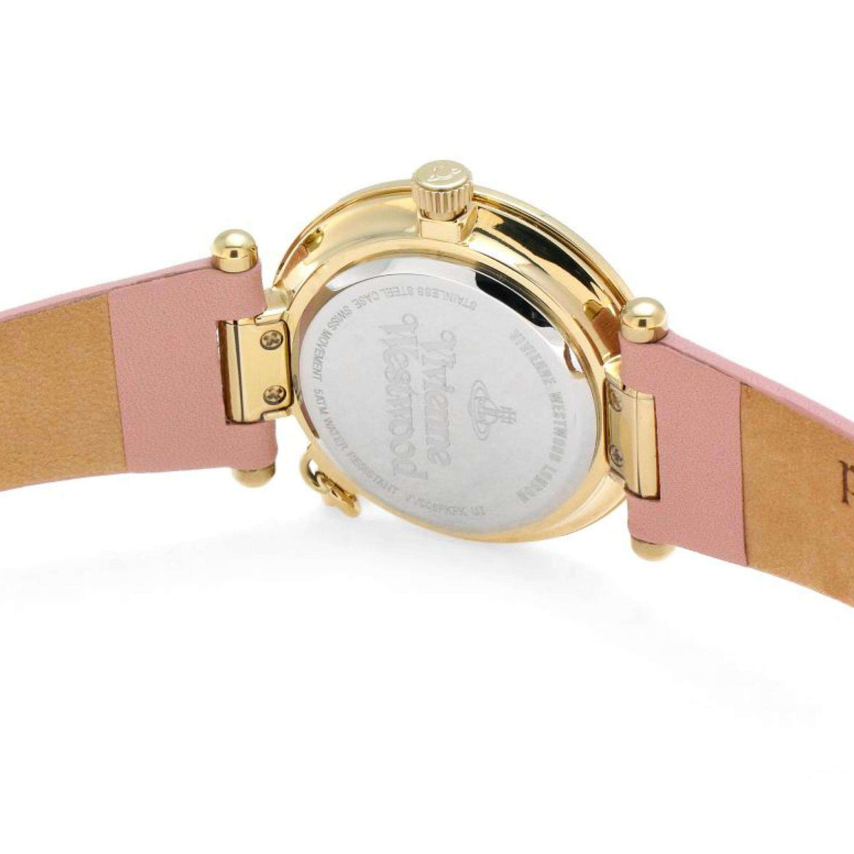 Vivienne Westwood Orb II 32mm Pink Dial Leather Ladies Quartz Watch VV006PKPK